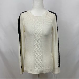 BCBG, Off-White Cable Knit Sweater, XS